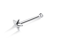 Solid Star Shaped Silver Bone Nose Stud NSKD-143